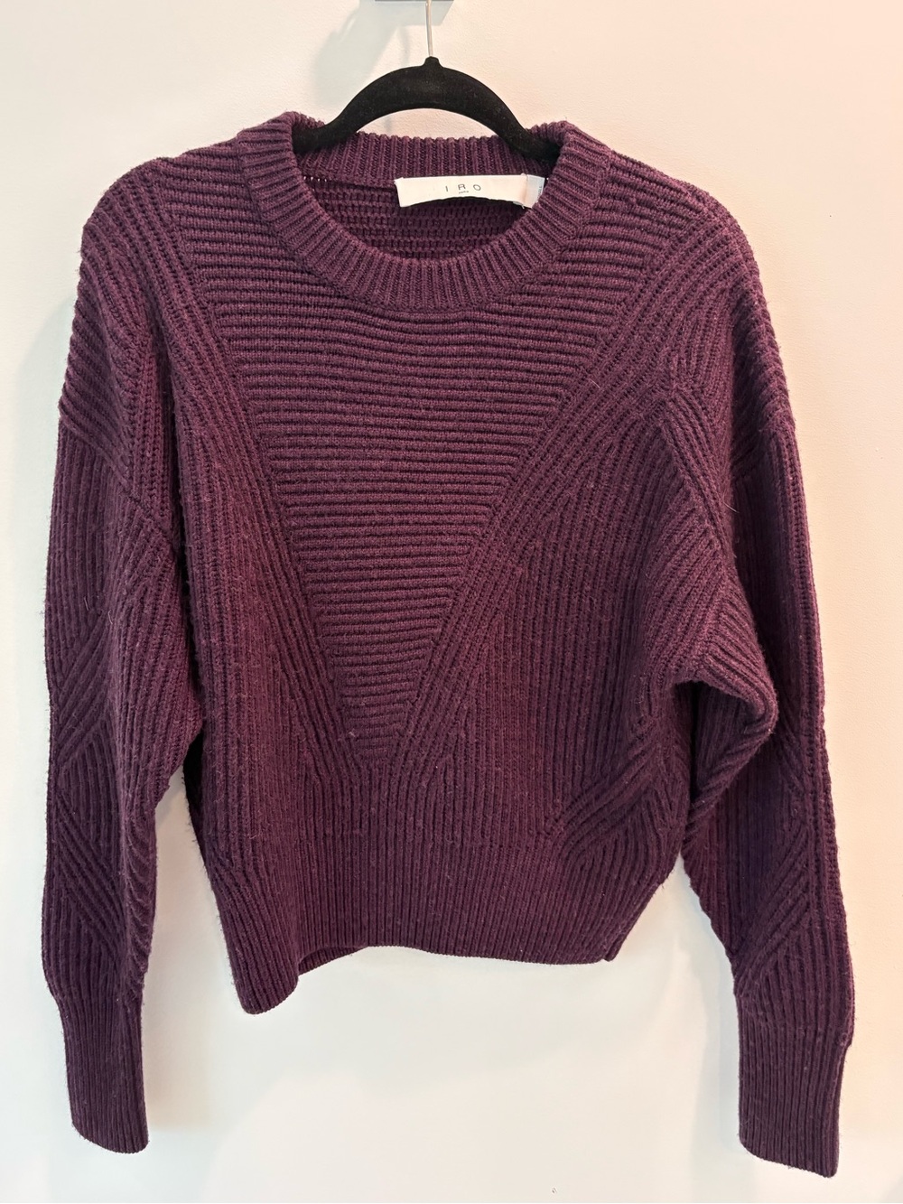 IRO Women's Textured Crewneck Sweater in Deep Plum